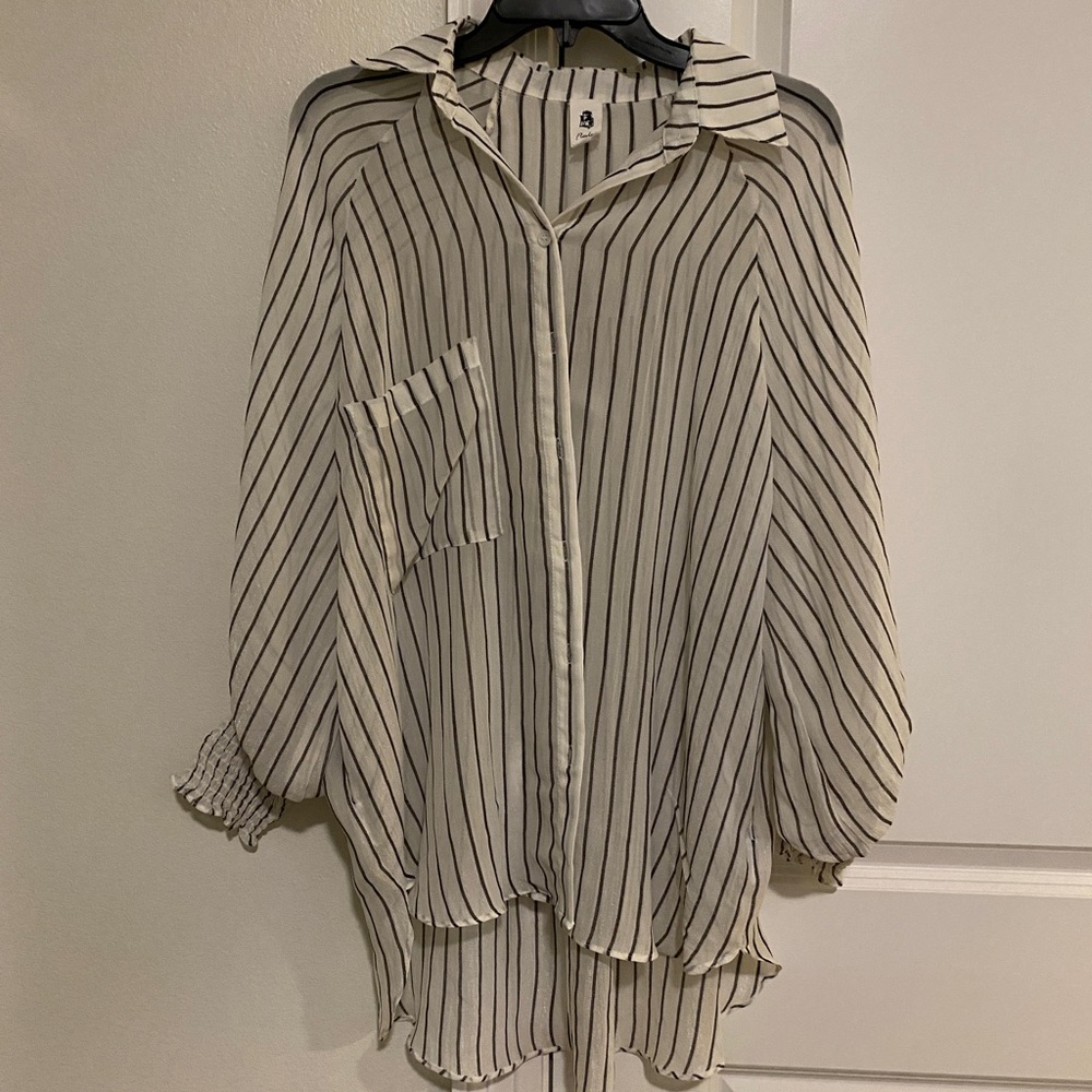 Oversized Striped Button Down - image 1